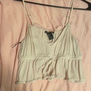 light pink mini crop top frilly forever 21